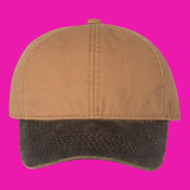 Weathered Canvas Crown with Contrast-Color Visor Cap