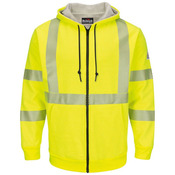 Hi-Visibility Zip-Front Hooded Fleece Sweatshirt with Waffle Lining